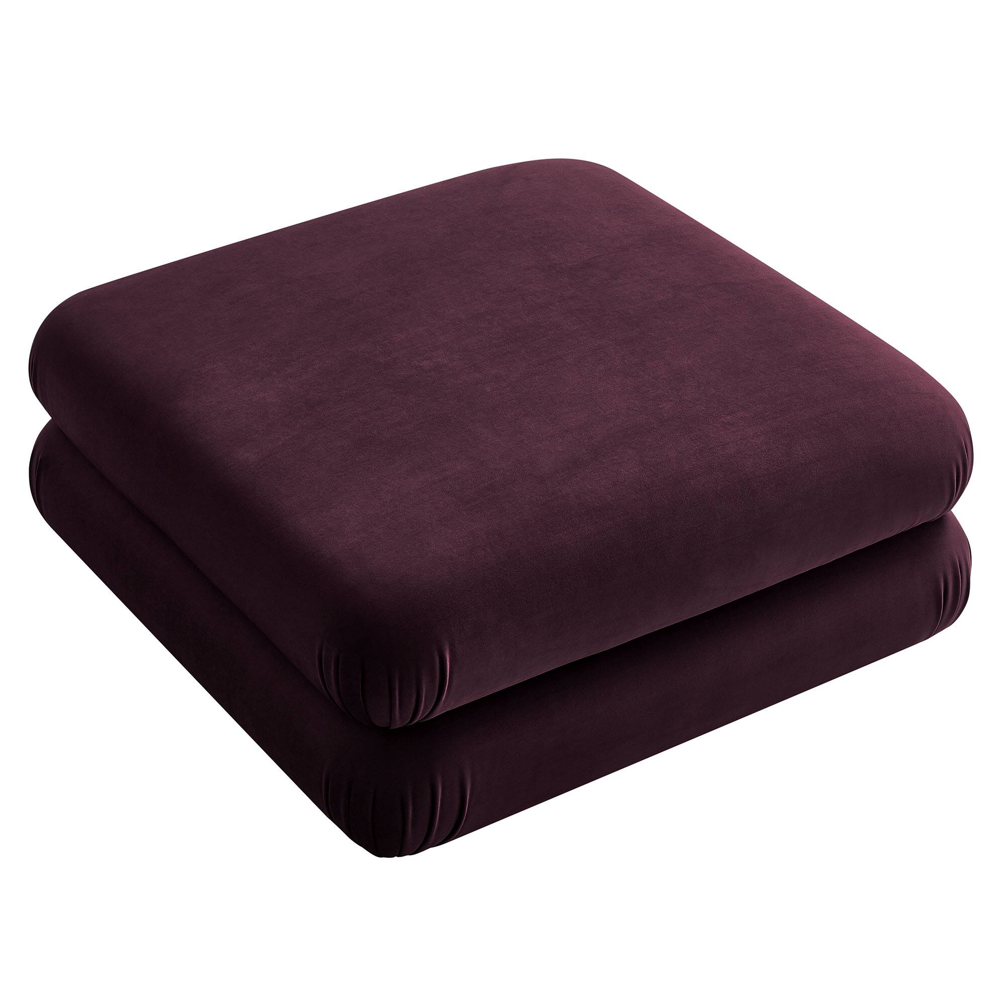 Alt View 4. Modway - Jubilee Modular Performance Velvet Ottoman by Modway - Mulberry.