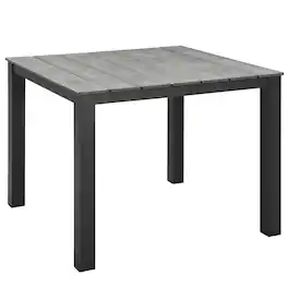 Maine 40" Outdoor Patio Dining Table by Modway - Brown Gray