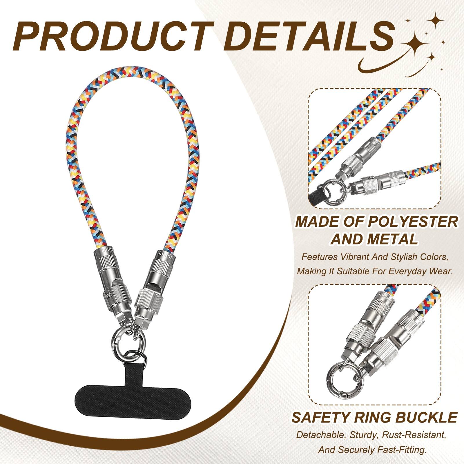 PRODUCT DETAILS

MADE OF POLYESTER AND METAL

Features Vibrant And Stylish Colors, Making It Suitable For Everyday Wear.

SAFETY RING BUCKLE

Detachable, Sturdy, Rust-Resistant, And Securely Fast-Fitting.