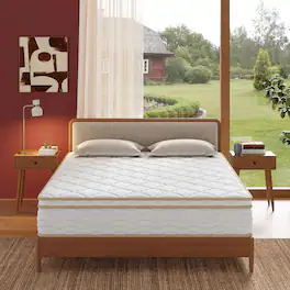 Anysun - 12-Inch Queen Size Hybrid Mattress – Medium Firm, Breathable Cooling, Individually Pocketed Coils, CertiPUR-US Certified - White