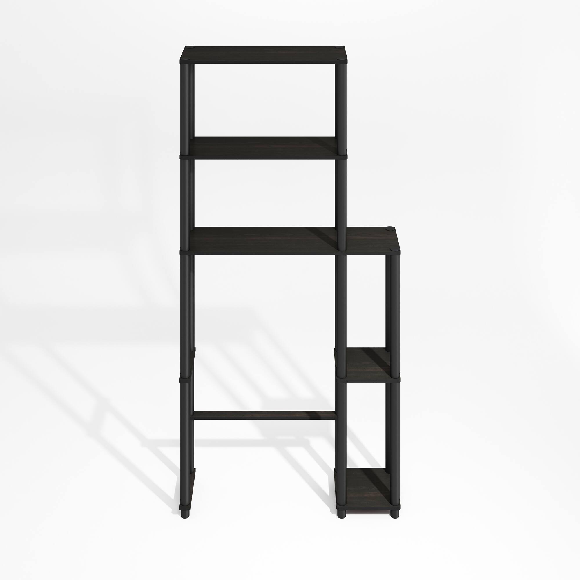 Alt View 2. Furinno - Turn-N-Tube Freestanding Over-The-Toilet Storage Rack with 5 Shelves - Black Espresso/Black.