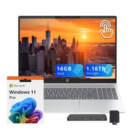 HP - OmniBook 5 16" Touch Laptop,Intel Core Ultra 5 225U,16GB RAM,1TGB SSD+160GB Dock Set,Fingerprint,Win11 Pro - Silver