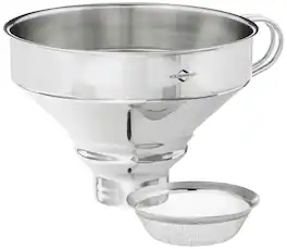 Kuchenprofi - Funnel with Mesh Filter, Stainless Steel, 5-Inch Diameter - Silver