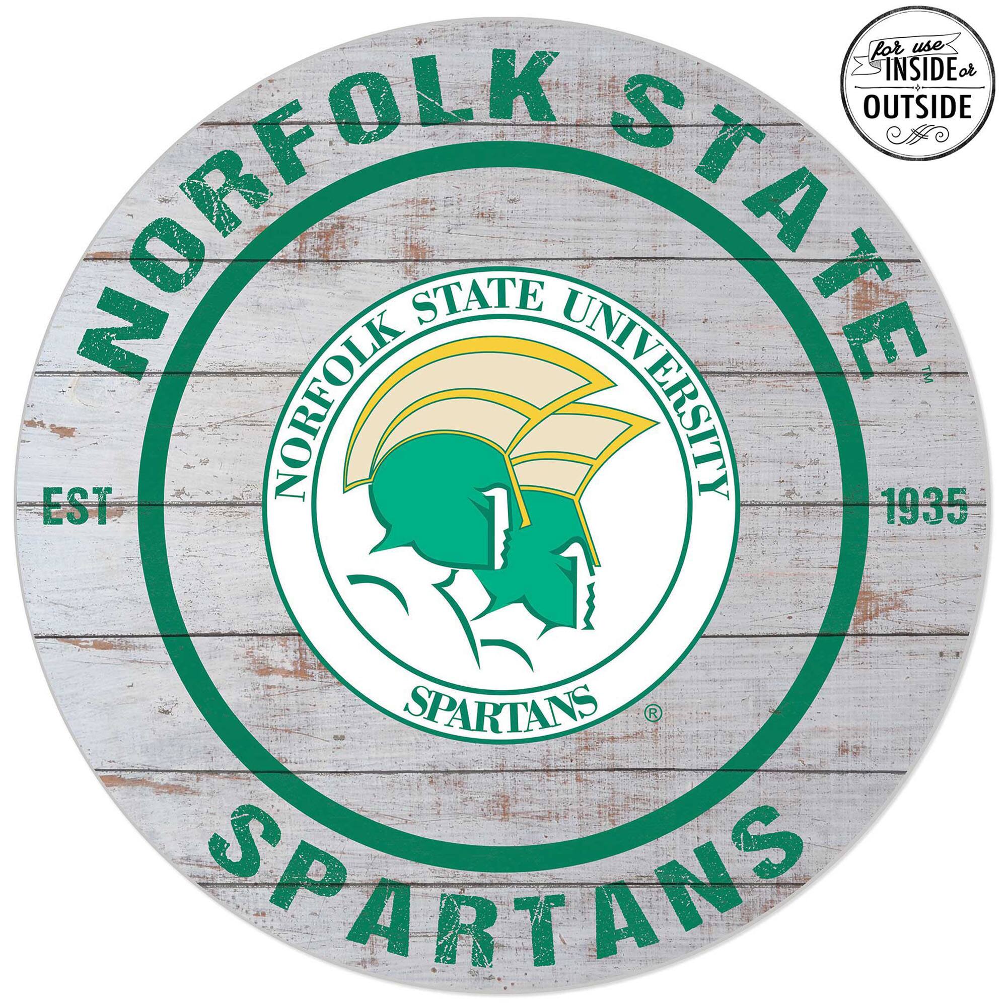 Norfolk State Spartans 20'' x 20'' Indoor/Outdoor Weathered Circle Sign