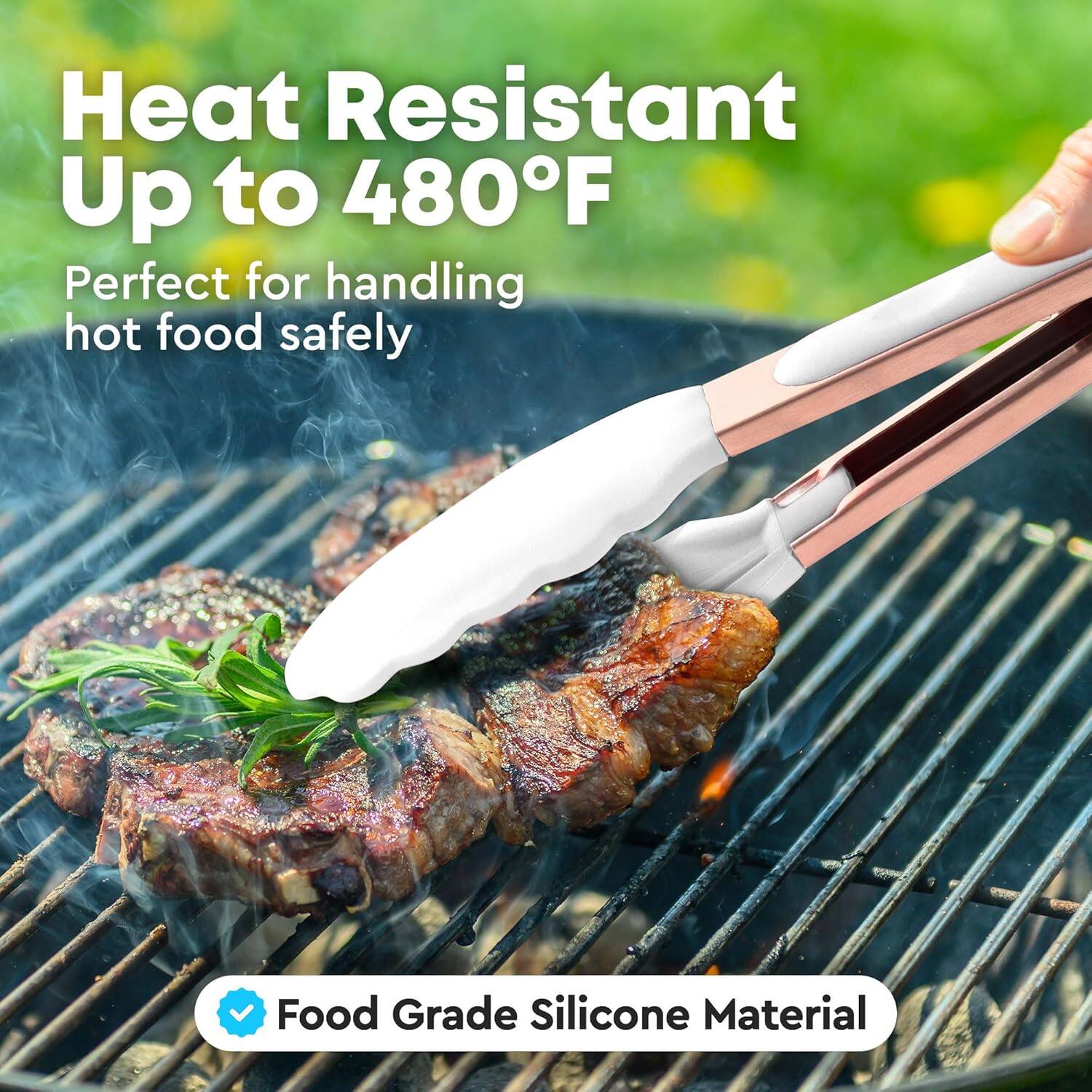 Heat Resistant Up to 480F
Perfect for handling hot food safely
Food Grade Silicone Material