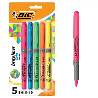 BIC brite liner Grip
5 Highlighters
BIC brite liner Grip
BIC brite liner Grip
BIC brite liner Grip
BIC brite liner Grip
BIC brite liner Grip