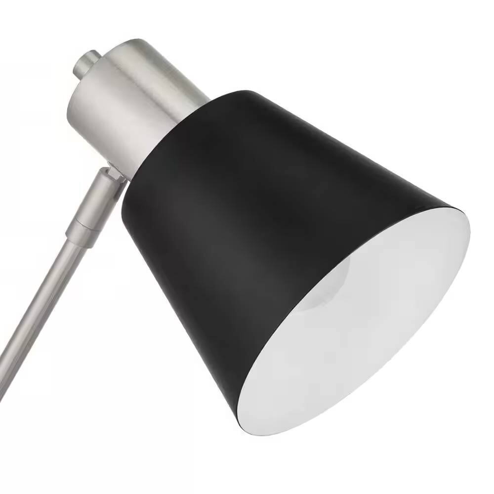 Back. Hivvago - Simple Modern Metal Desk Light Table Lamp with Black Shade and Adjustable Tilt - black.