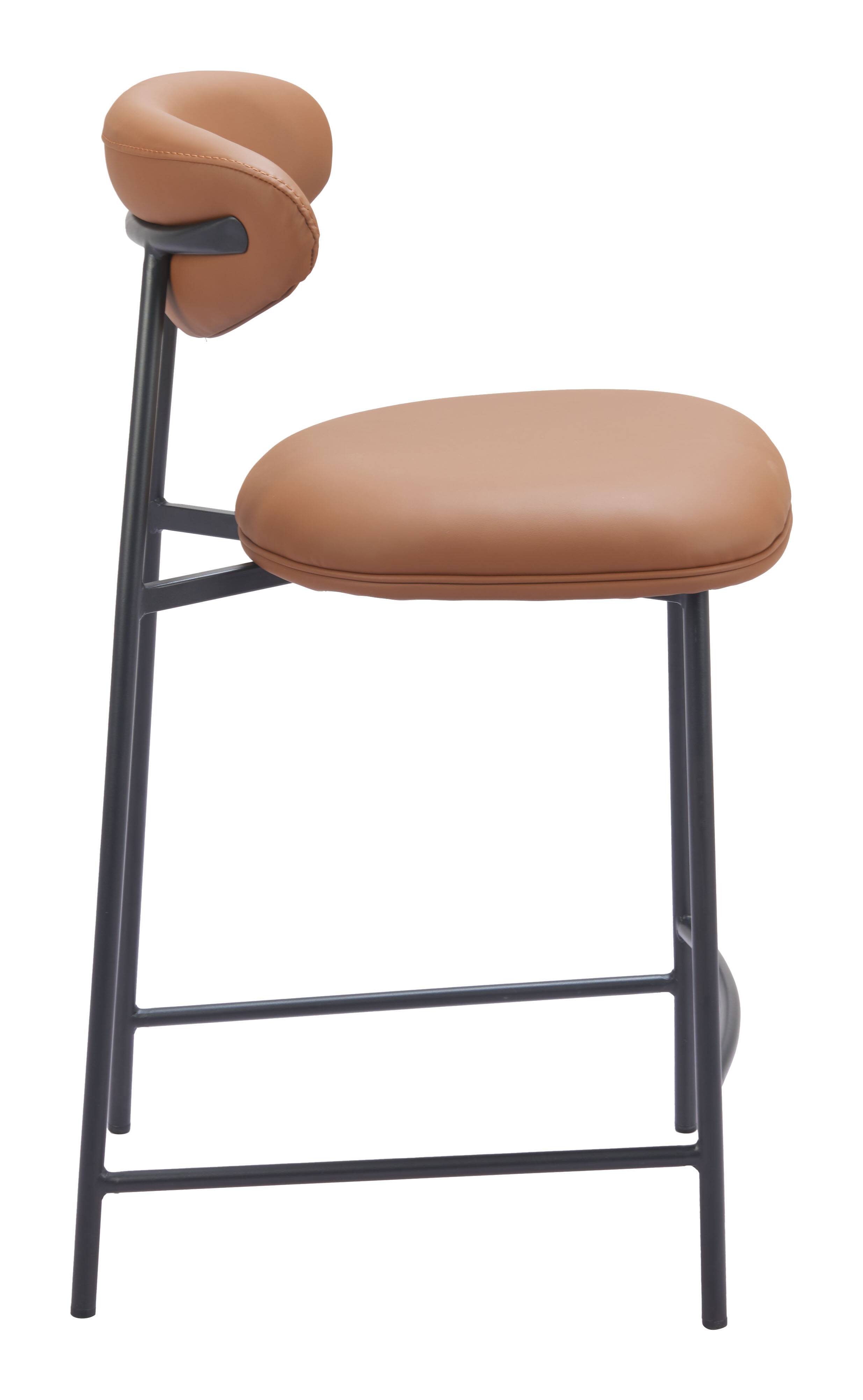 Back. Hivvago - Rorun Counter Stool (Set of 2) Brown - Brown.