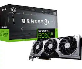 MSI - NVIDIA GeForce RTX 5060 Ti 8GB GDDR7 VENTUS 3X OC Edition PCI Express 5.0 Graphics Card - Black/Sliver