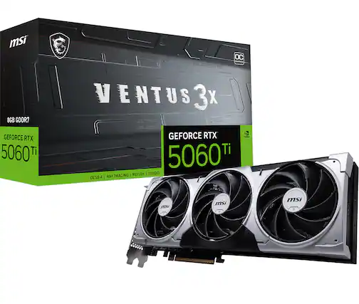 msi OC VENTUS 3X GDDR7 8GB, GEFORCE RTX 5060 Ti DLSS 4, RAY TRACING, REFLEX, STUDIO