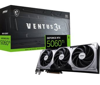 MSI NVIDIA GeForce RTX 5060 Ti 8GB GDDR7 VENTUS 3X OC Edition PCI MSI NVIDIA GeForce RTX 5060 Ti 8GB GDDR7 VENTUS 3X OC Edition PCI