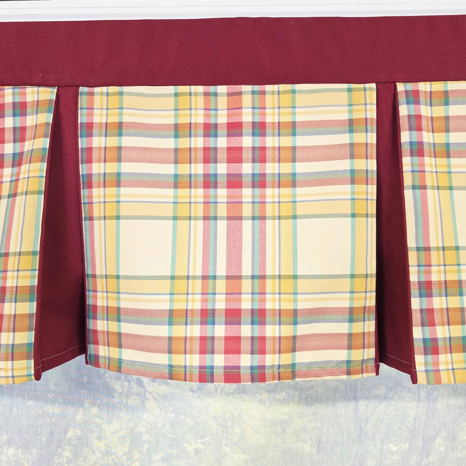Back. RLF Home - RLF Home Syon Park Pleated Window Valance 100% Cotton Rod Pocket 50" x 17" Gold - Gold.