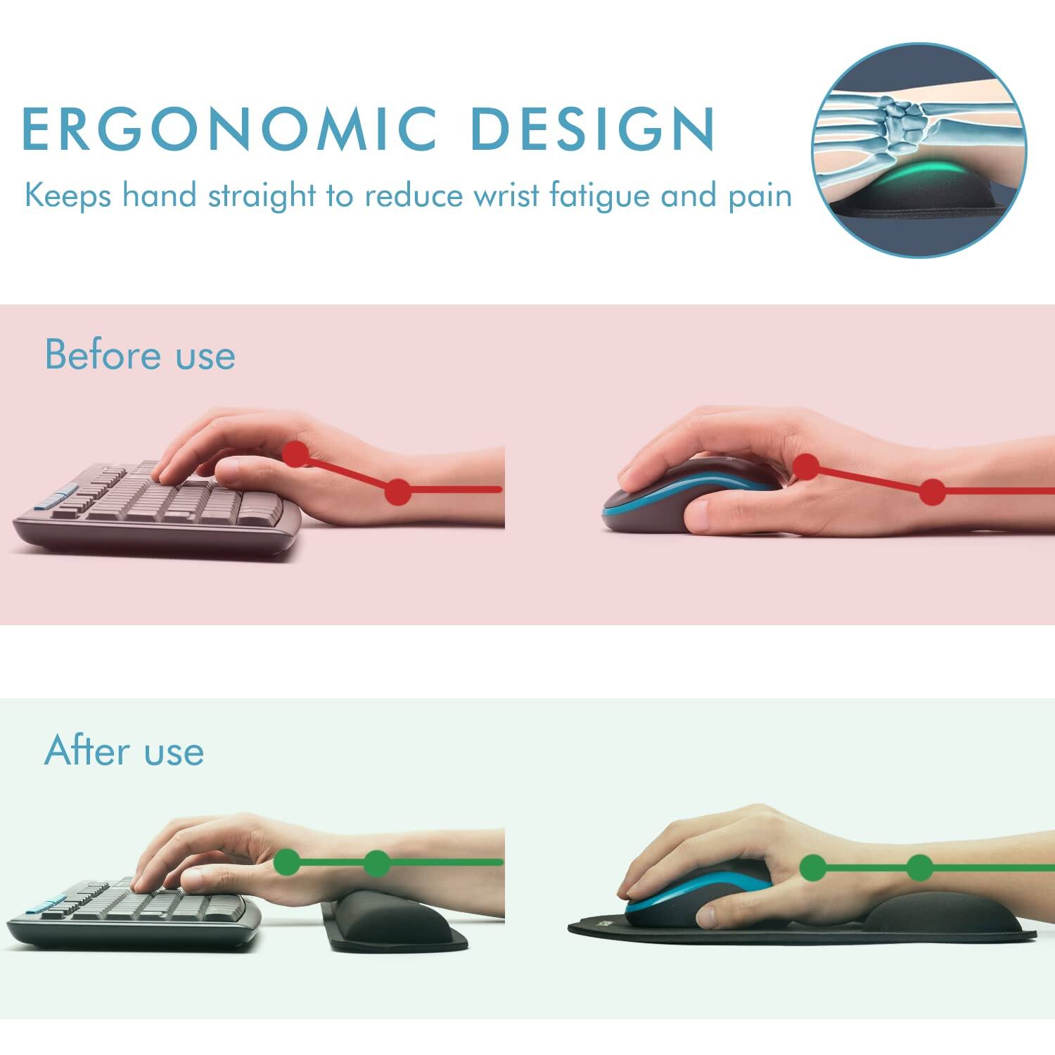 ERGONOMIC DESIGN  
Keeps hand straight to reduce wrist fatigue and pain  

Before use  

After use