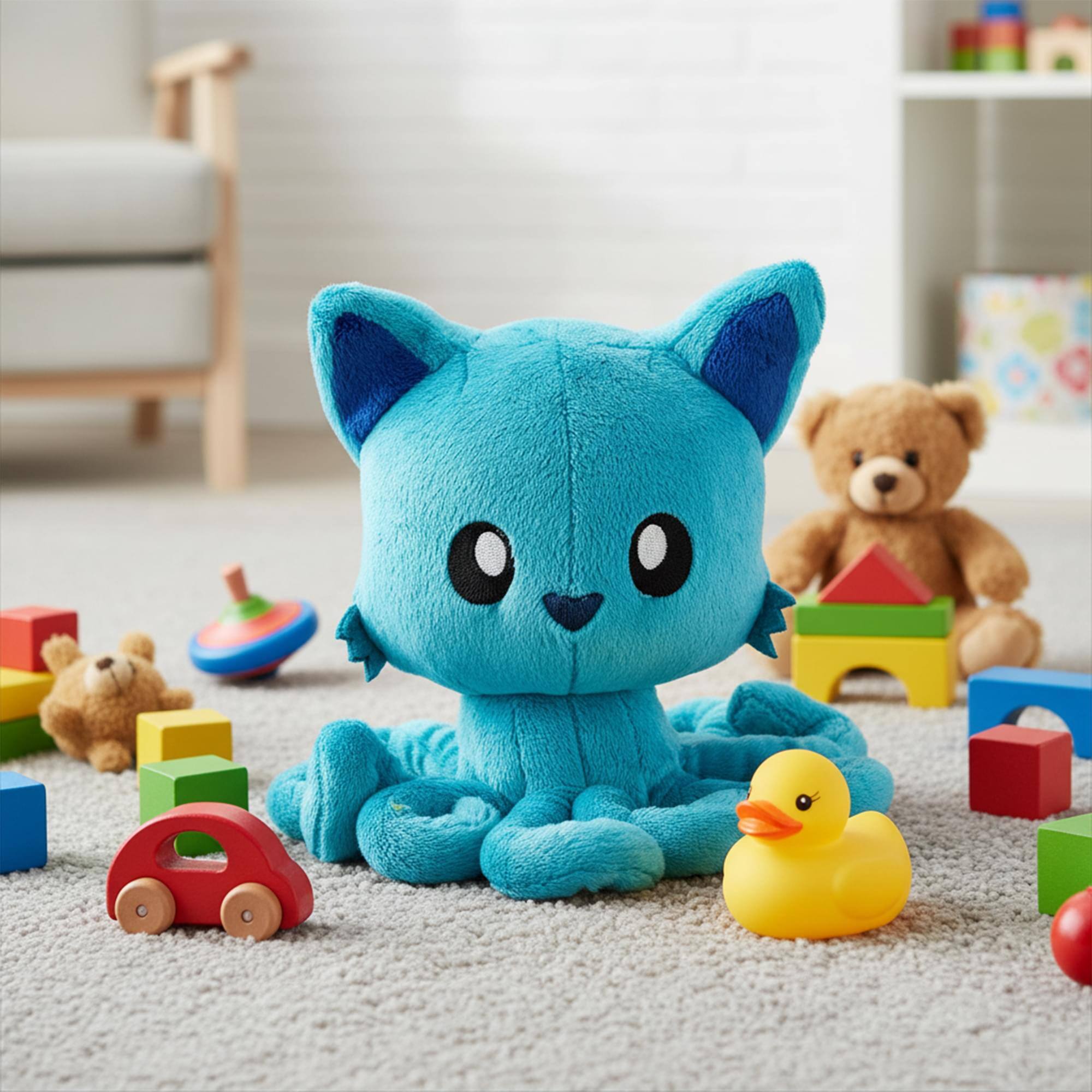 Alt View 2. Tentacle Kitty - Tentacle Kitty 8 Inch Plush Paradise Blue Classic Edition - Blue.