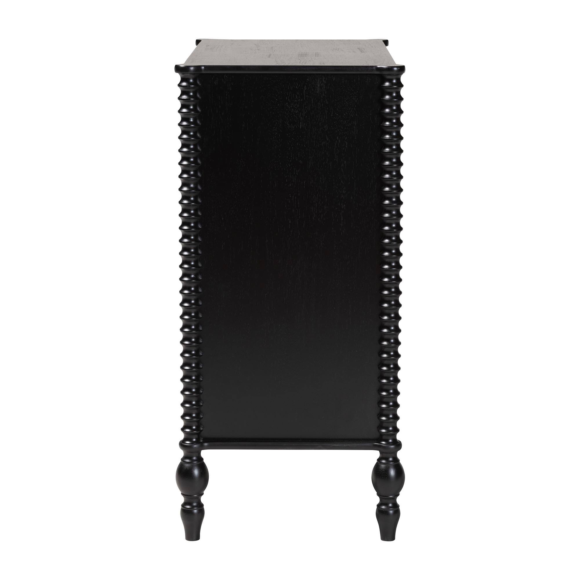 Alt View 1. Baxton Studio - Callison Spindle Chest - 4-Drawer Farmhouse Vertical Cabinet with Turned Accents for Bedroom, - Black.