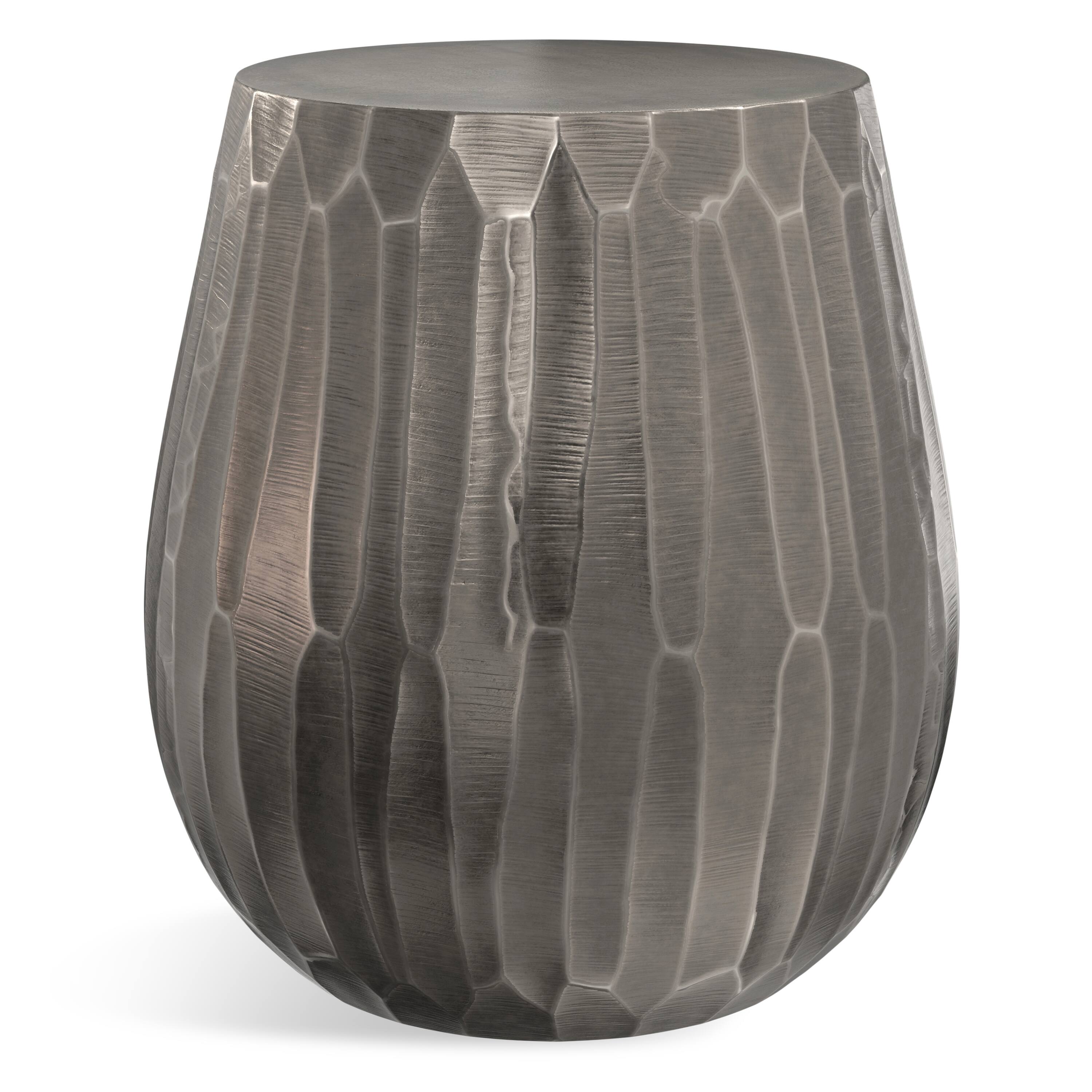Left. Simpli Home - Nellie Modern Industrial 19 inch Wide Cast Aluminum Side Table in Graphite, Fully Assembled - Graphite.