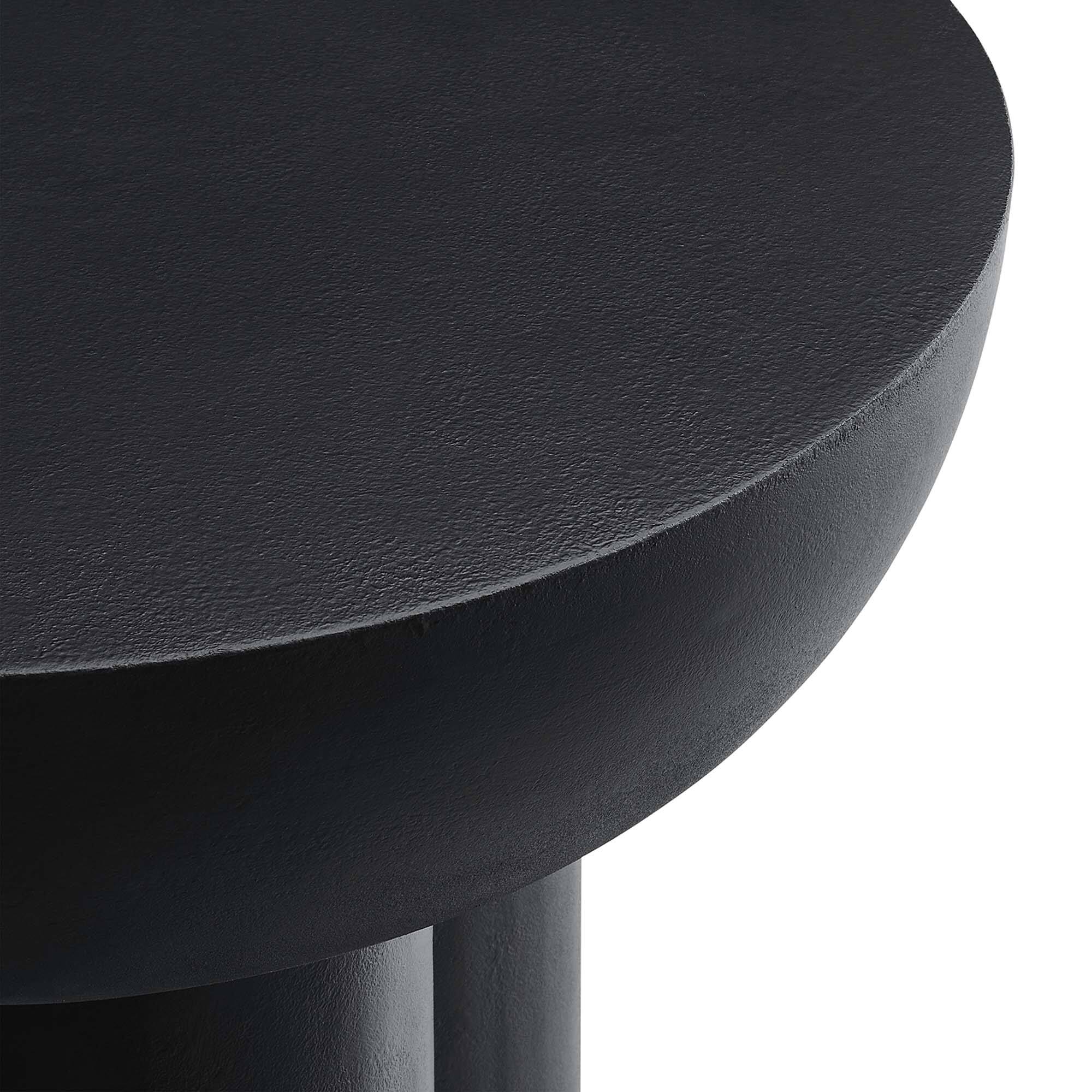 Alt View 6. Modway - Caspian Round Concrete Side Table by Modway - Black.