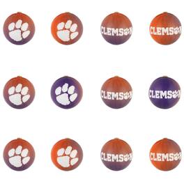Evergreen Enterprises - Clemson Tigers Holiday Ball Ornaments 12-Pack - Multicolor