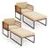 Front. Costway - 2 PCS Outdoor Furniture Set Patio Acacia Wood Armchair with Long Ottoman Cozy Seat - Beige.