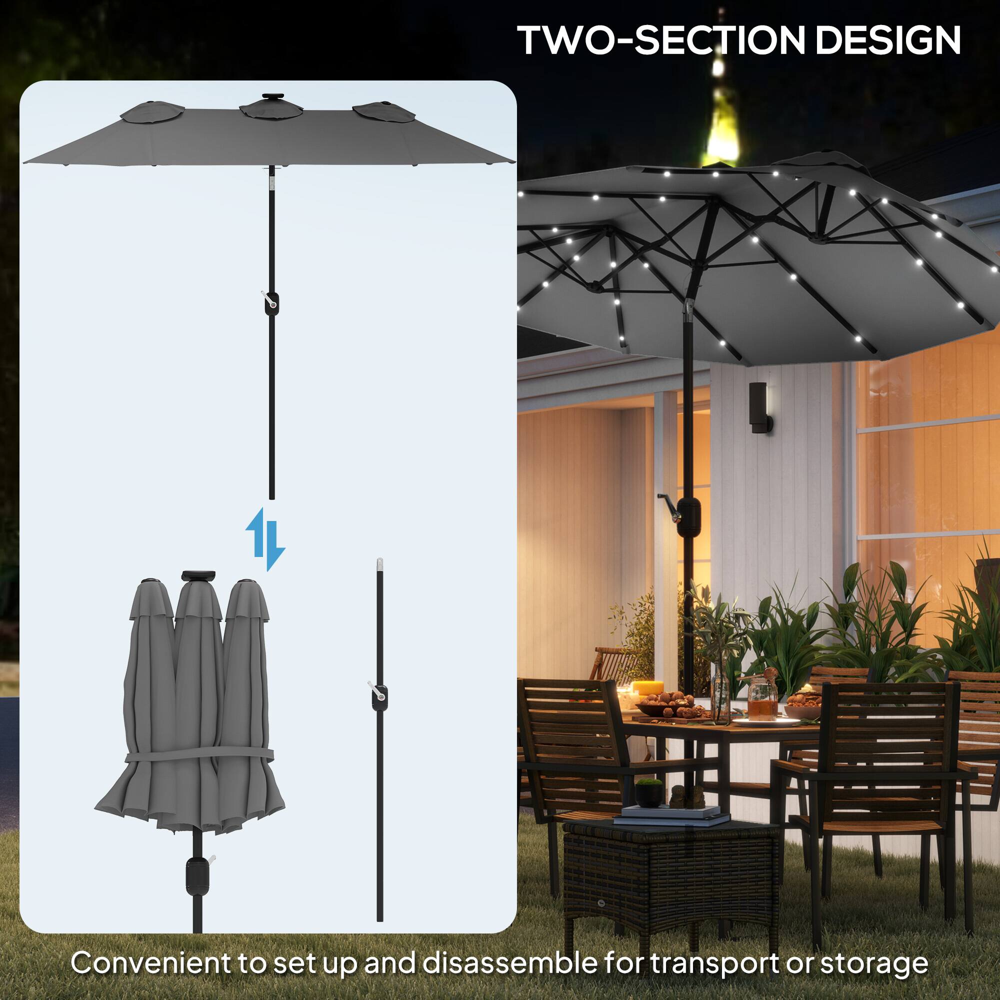 TWO-SECTION DESIGN, Convenient to set up and disassemble for transport or storage