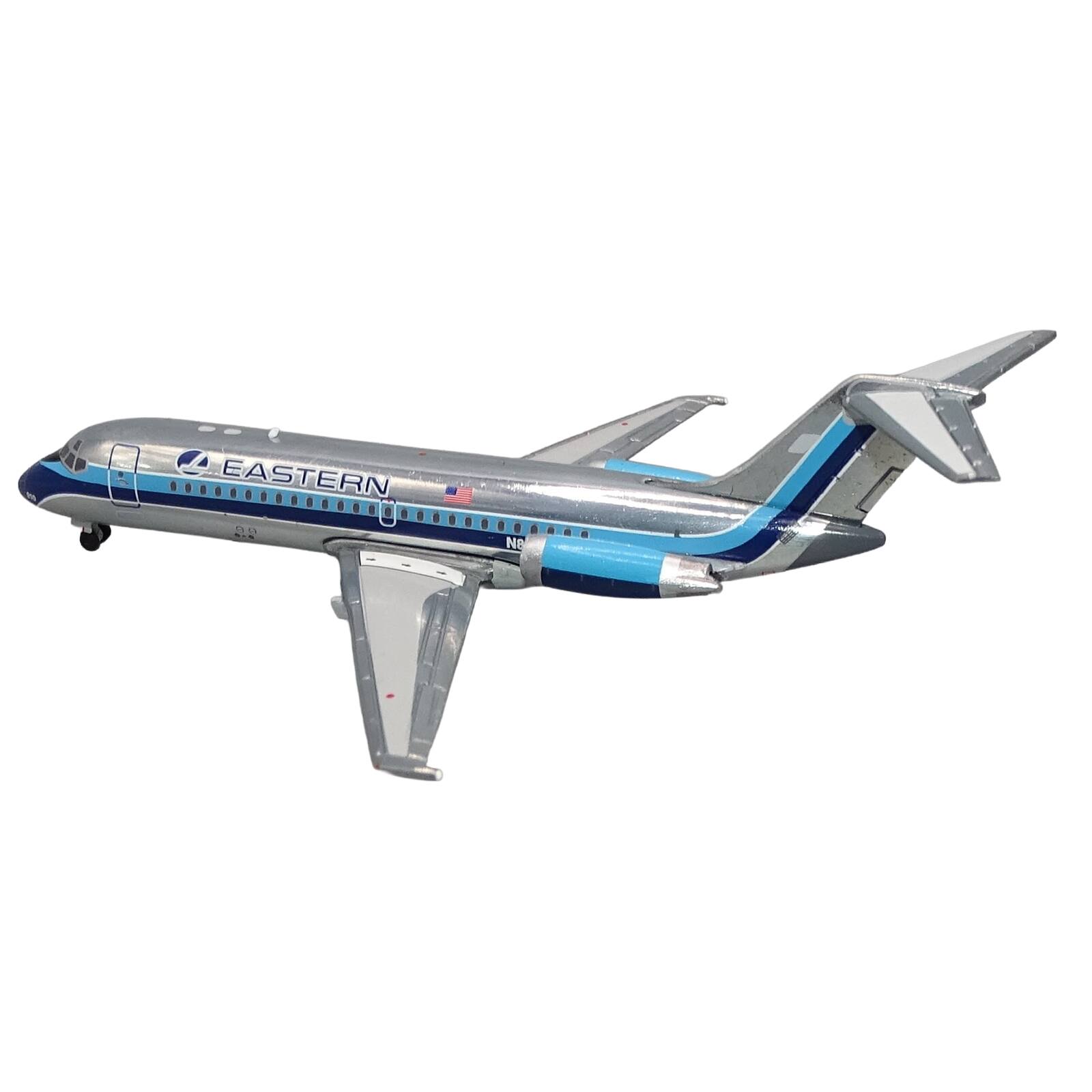 Alt View 2. V1:400 - McDonnell Douglas DC-9-14 Commercial Aircraft "Eastern Air Lines" Silver w/ Blue Stripes 1/400 Diecast Model by V1:400.