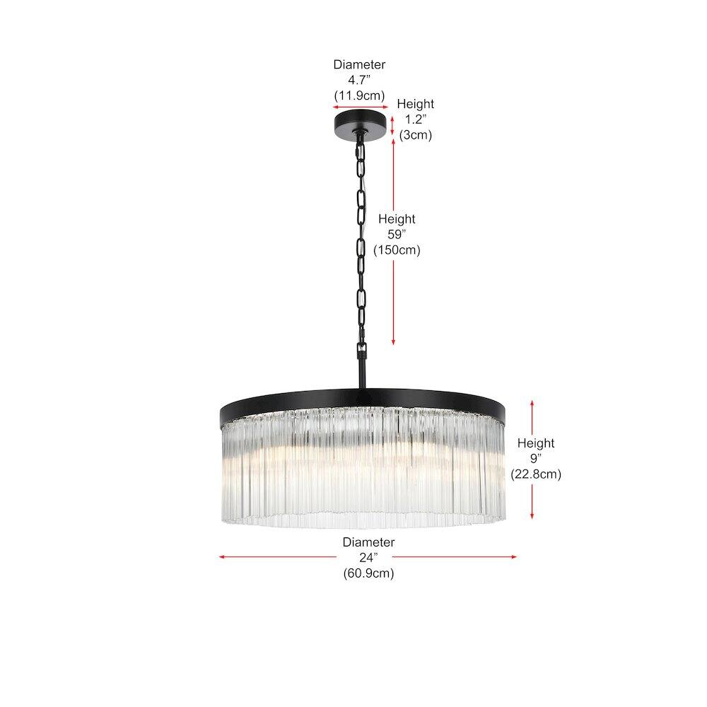 Elegant Lighting - Harlow 24 Inch Chandelier In Black - Black And Clear price history on PriceWatchPro