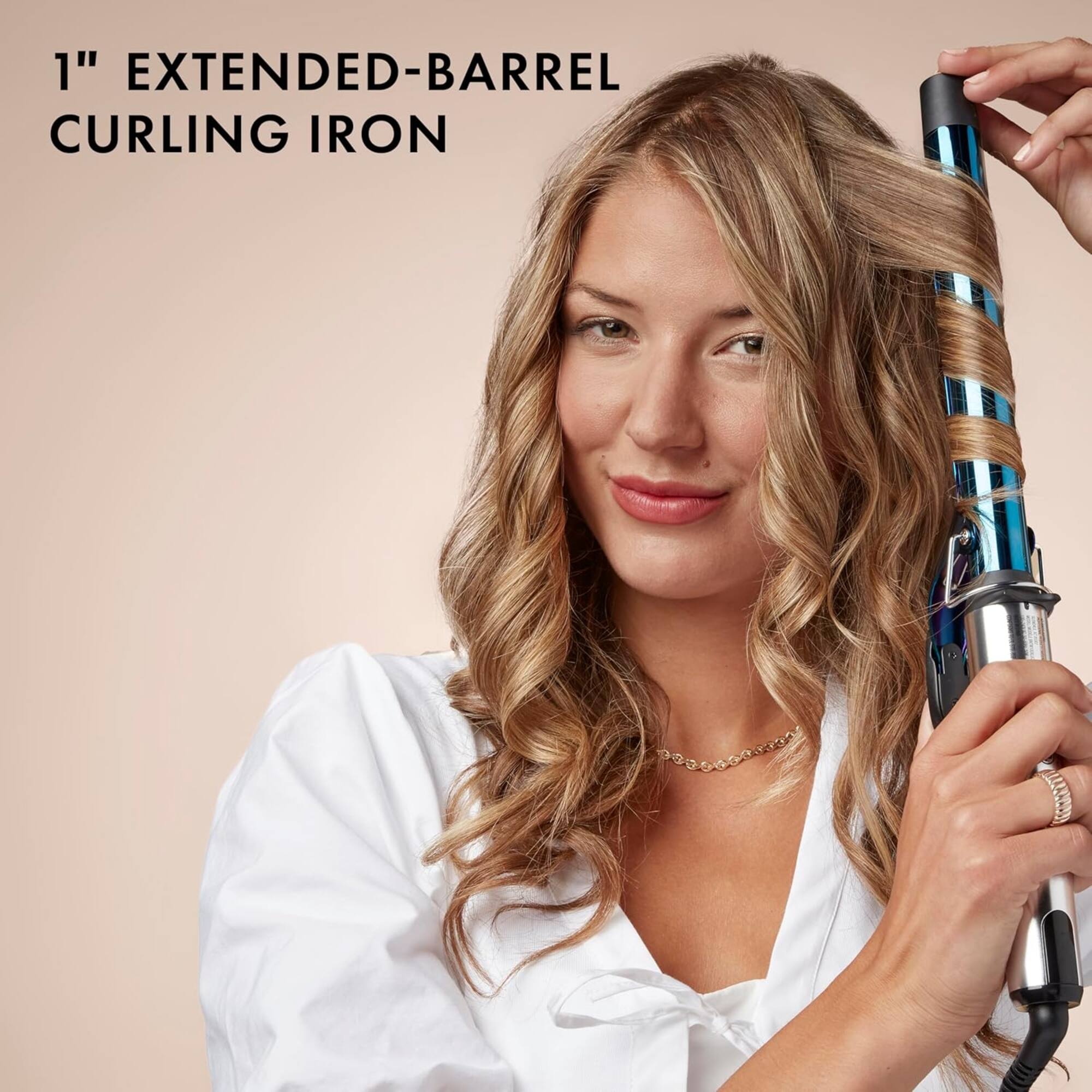 1" EXTENDED-BARREL CURLING IRON