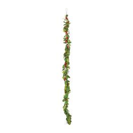 BreeBe - Fabric Mistletoe String Garland (Set of 2) - Green, Red