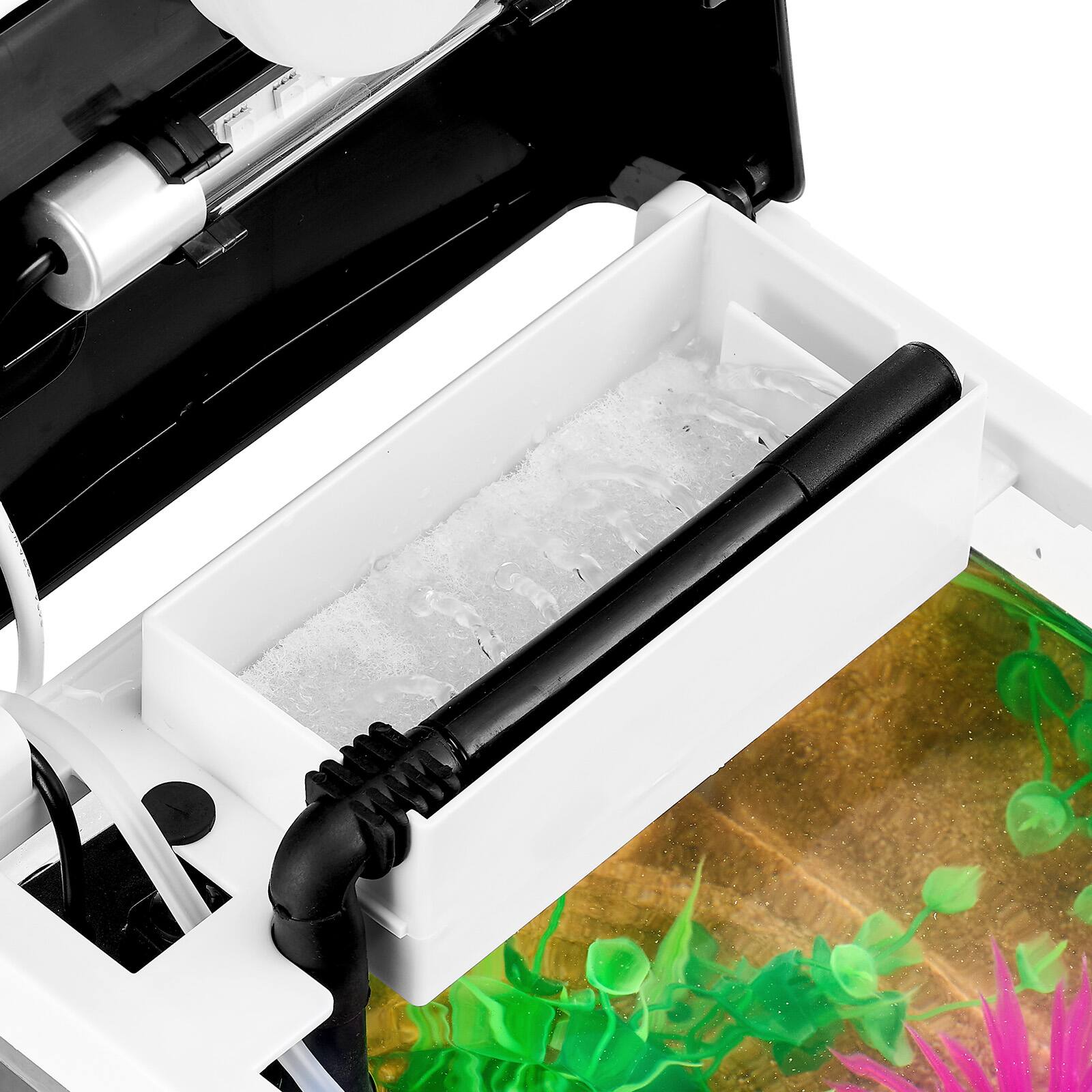 Alt View 1. HOMLUX - 2 Gallon Fish Tank Aquarium LED Smart Square Clear Glass 7 Color Self Cleaning - White.