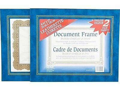 8" x 11" (21cm x 28cm)  
LEATHERETTE CUIRETTE  
Document Frame  
Includes Certificate of Authenticity  
Cadre de Documents  
Inclut un Certificat de Vérité  

VALUE 2  
VALEUR 2  
PACK  
PAQUETS  

8" x 11" (21cm x 28cm)
