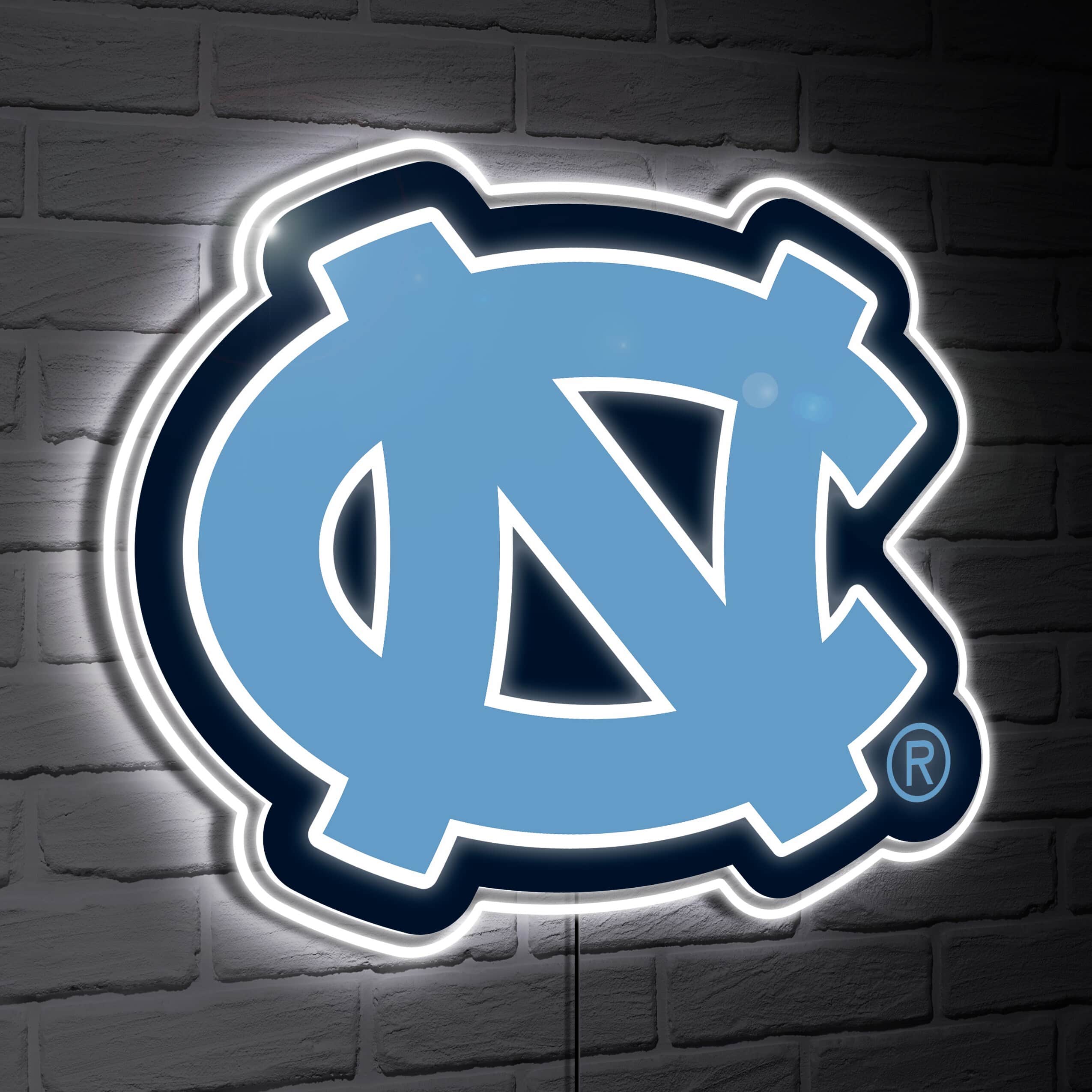 Evergreen Enterprises - North Carolina Tar Heels LED Team Logo Shaped Lighted Wall Sign - Multicolor