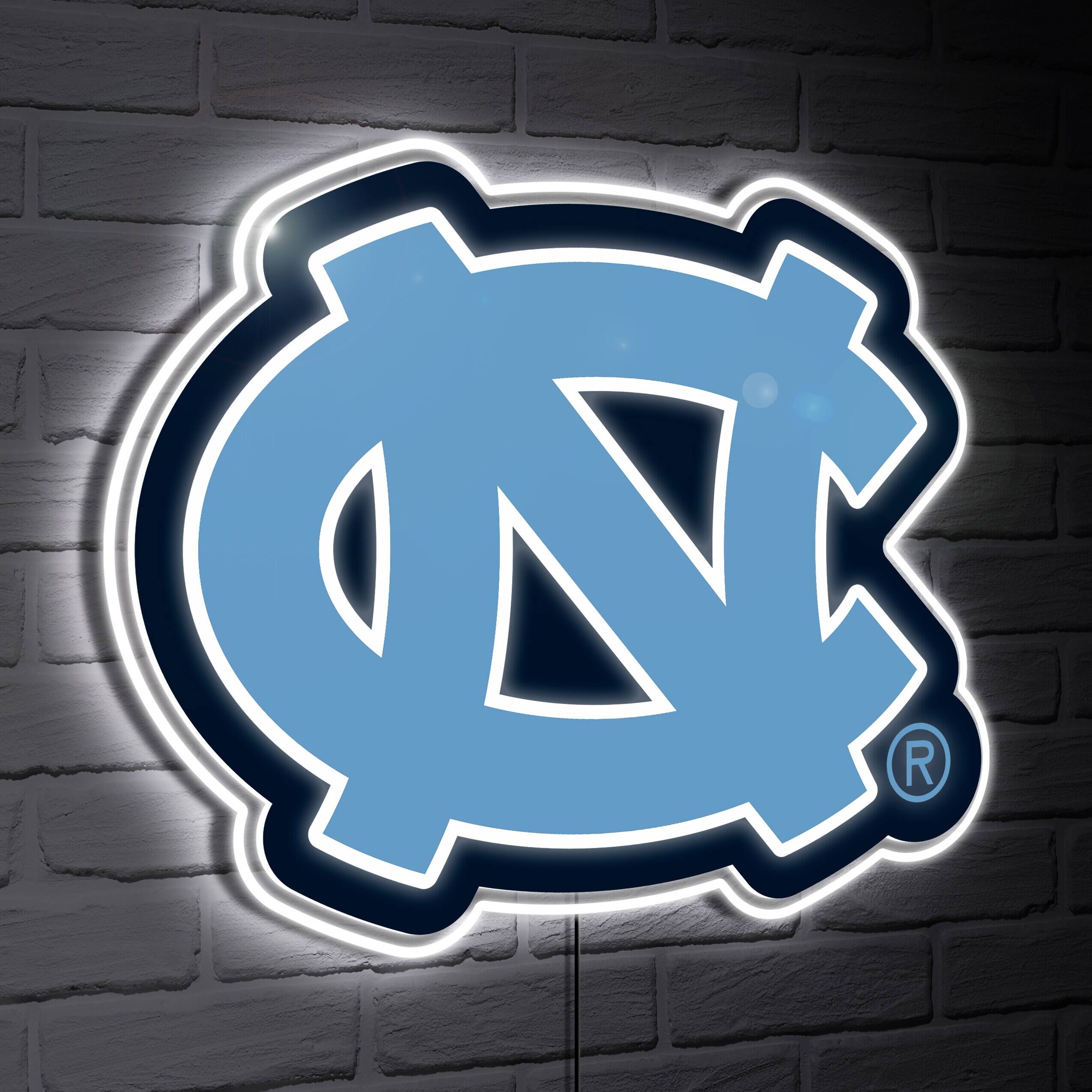 North Carolina Tar Heels LED Team Logo Shaped Lighted Wall Sign