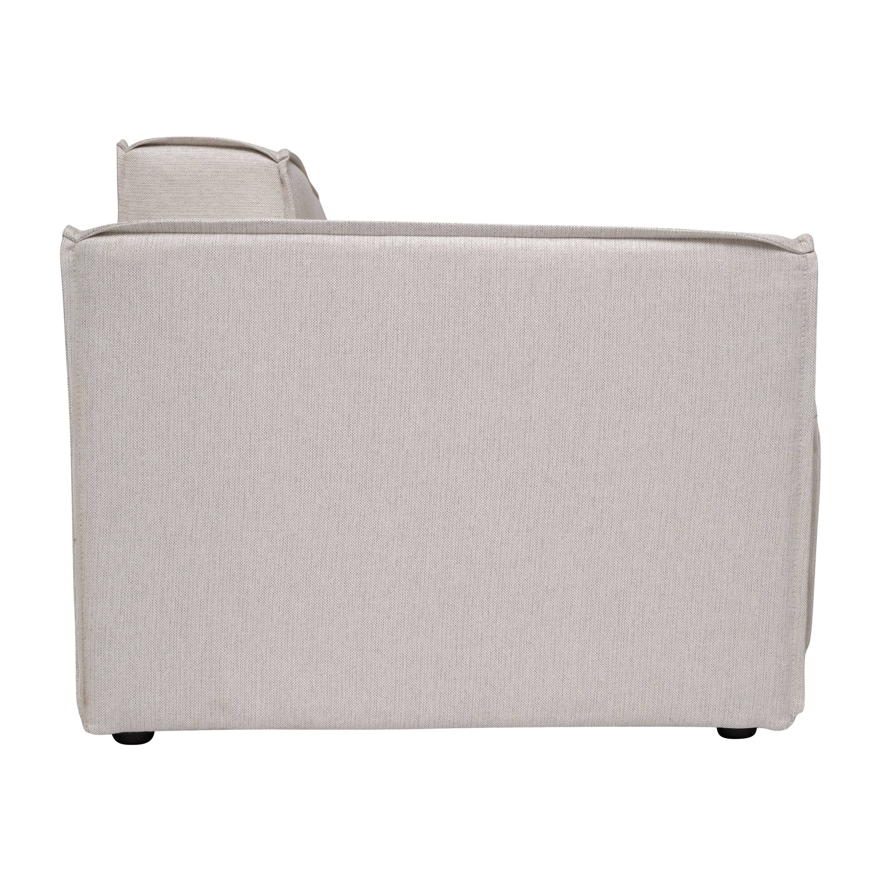 Alt View 8. Emma + Oliver - Farmount Modular Left Side Armchair with Arm Rest - Cream.