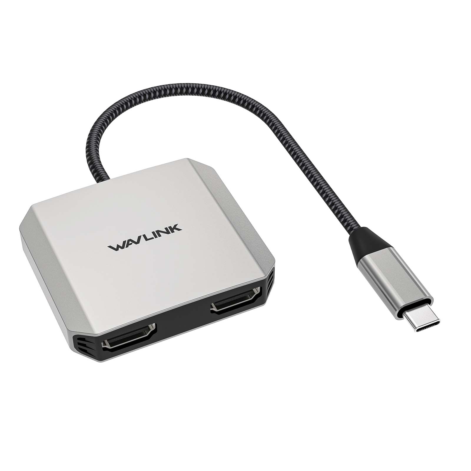 Angle. WAVLINK - WAVLINK USB C to Dual HDMI Splitter 4K@60Hz, 3-In-1 HDMI Adapter with 87W Power Delivery, Dual Monitors Adapter Powered.