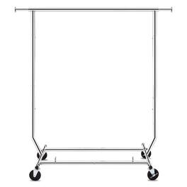 Hivvago - Heavy Duty Metal Clothing Garment Rack with Lockable Wheels - 250 lbs. Capacity - Silver