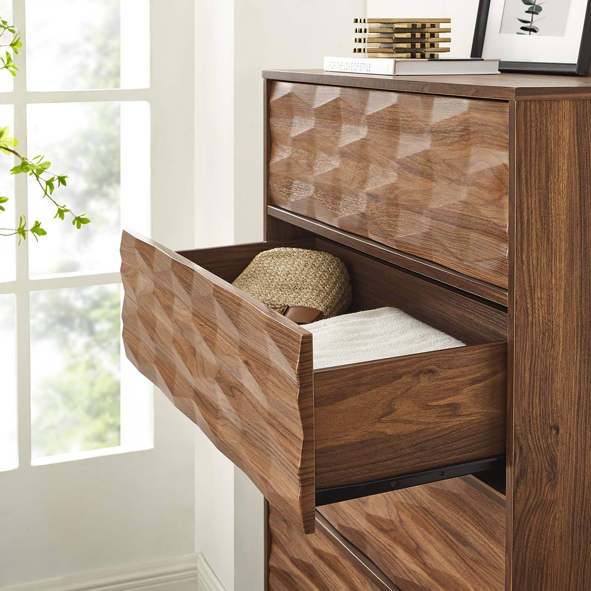 Alt View 1. Modway - Vespera 5-Drawer Chest by Modway - Walnut.