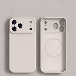 Dteck - Magnetic Soft Silicone Case for Apple iPhone 17 Pro, Shockproof TPU Protective Cover with Precision Camera Cutouts - White