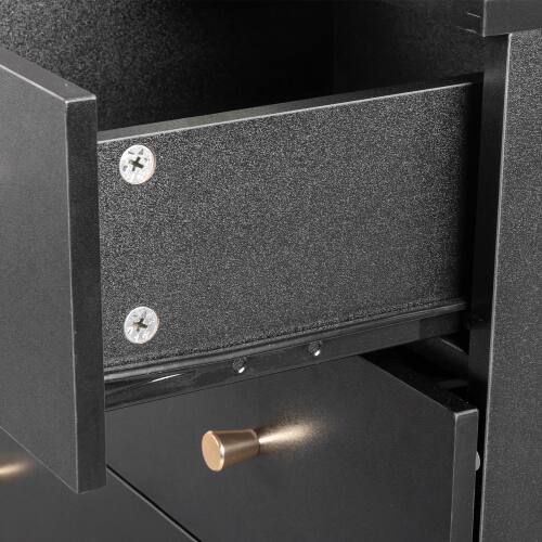 Alt View 5. Winado - Modern 4 Drawer Dresser Tall Dresser Chest of Drawers Anti-Tipping Device Metal Handle for Bedroom Living Room Hallway - Black.
