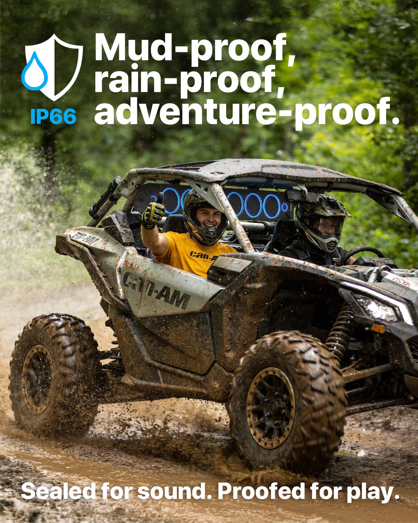 GoHawk UTV Sound Bar: Waterproof 8 Speaker Bluetooth Speakers