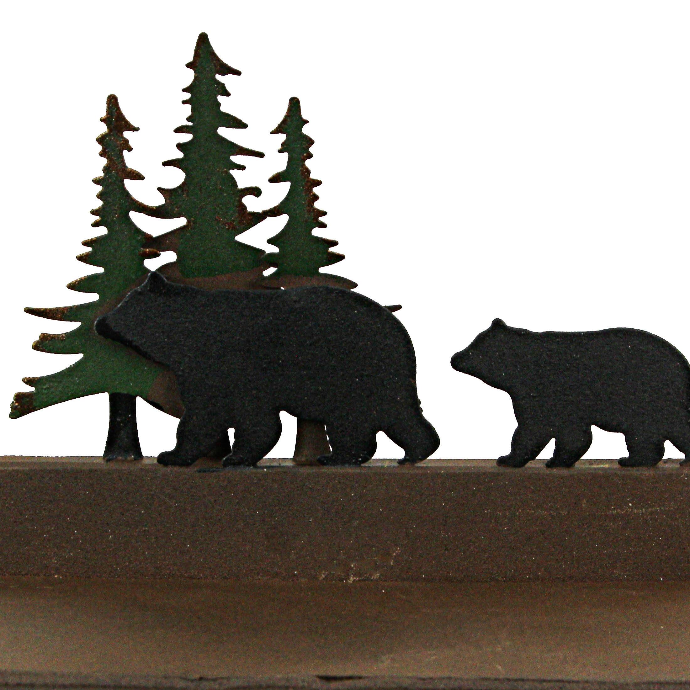 Alt View 5. Mayrich Company - Rustic Brown Painted Metal Walking Bear Toilet Paper Roll Holder With Phone Shelf - Multicolored.