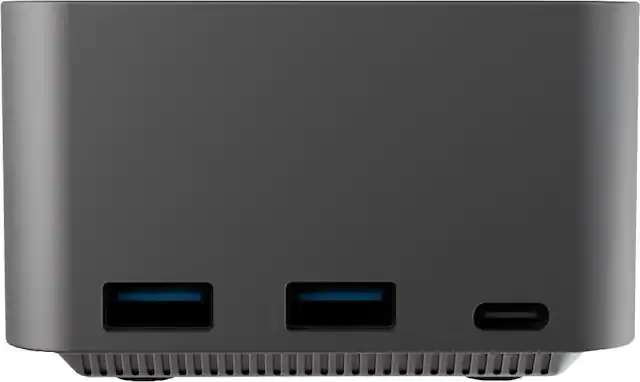 Front. Targus - USB-C Alt. Mode Single Video 8K Mobile Dock with Built-In GaN Charger - Black.