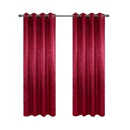 Olivia Gray - 100% Polyester 200 GSM Arlo Embossed Blackout Grommet Curtain Panel 54" x 84" Burgendy - Burgundy