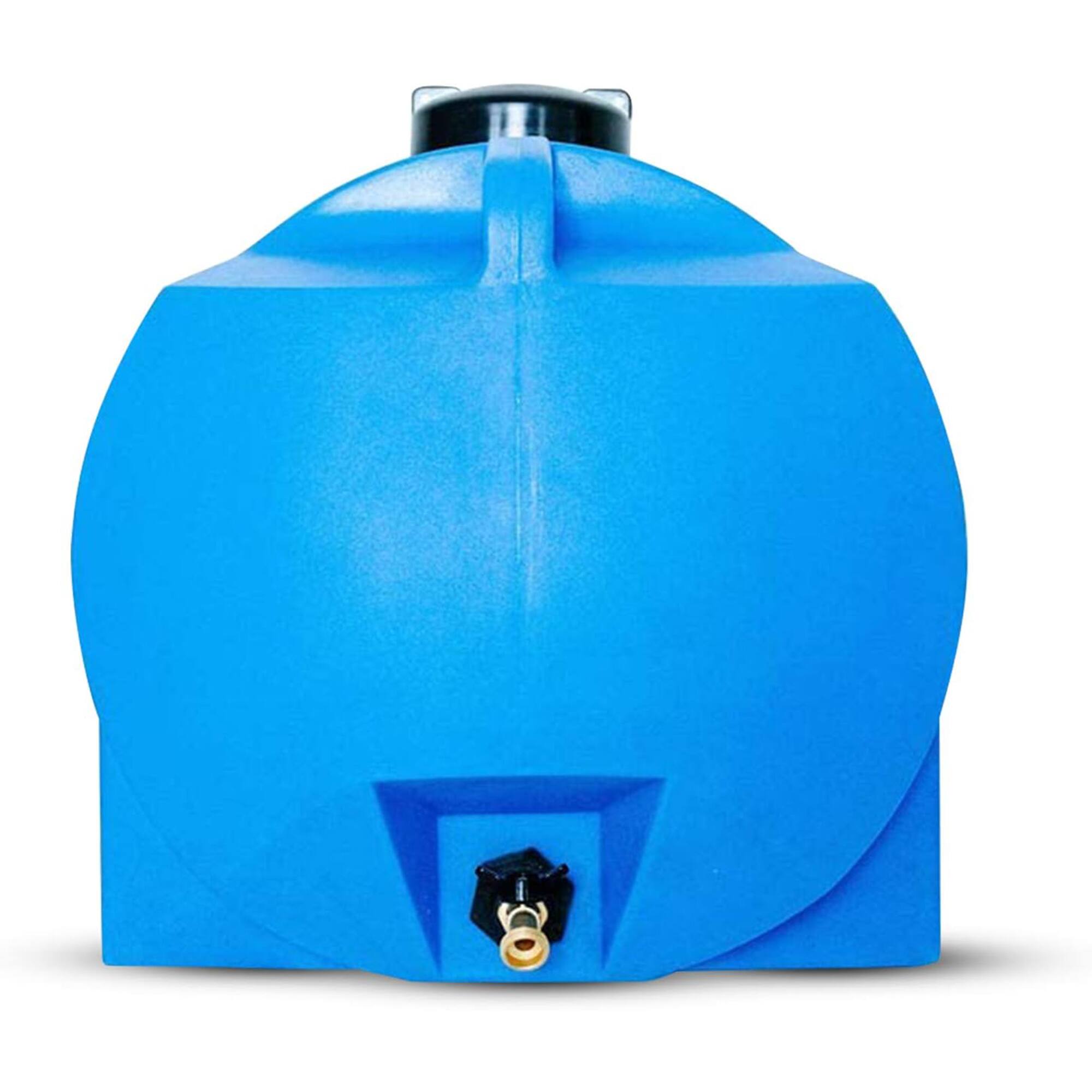 Alt View 2. WaterPrepared - WaterPrepared 35 Gal Utility Water Tank w/Large Cap, 3/4" Brass Spigot & Handles - Blue.