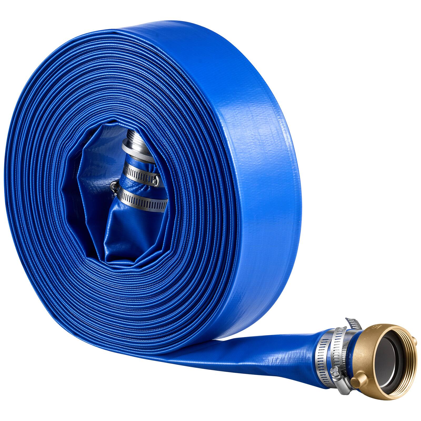 Alt View 5. VEVOR - Discharge Hose 2" x 100 ft PVC Lay Flat Backwash Water Pump Hose, for Swimming Pool Sand Filter & Sump Pump - Blue.