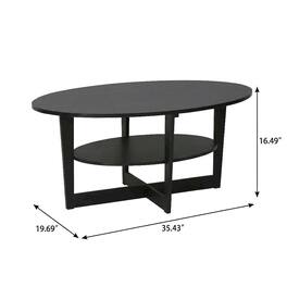 FurniFact - Round Coffee Table with Sturdy Wood Base and Smooth Finish - Walnut