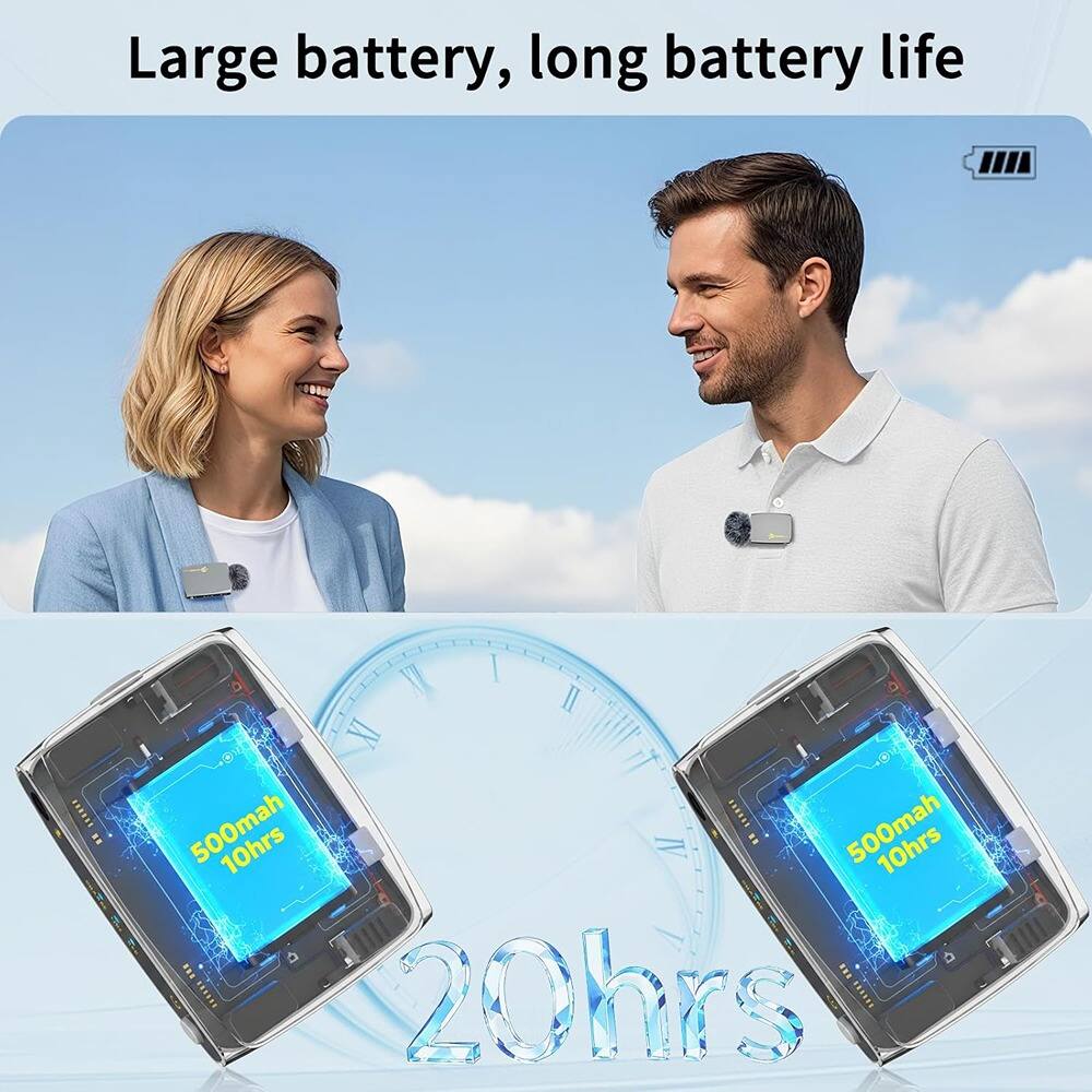Large battery, long battery life

500mAh 10hrs

20hrs