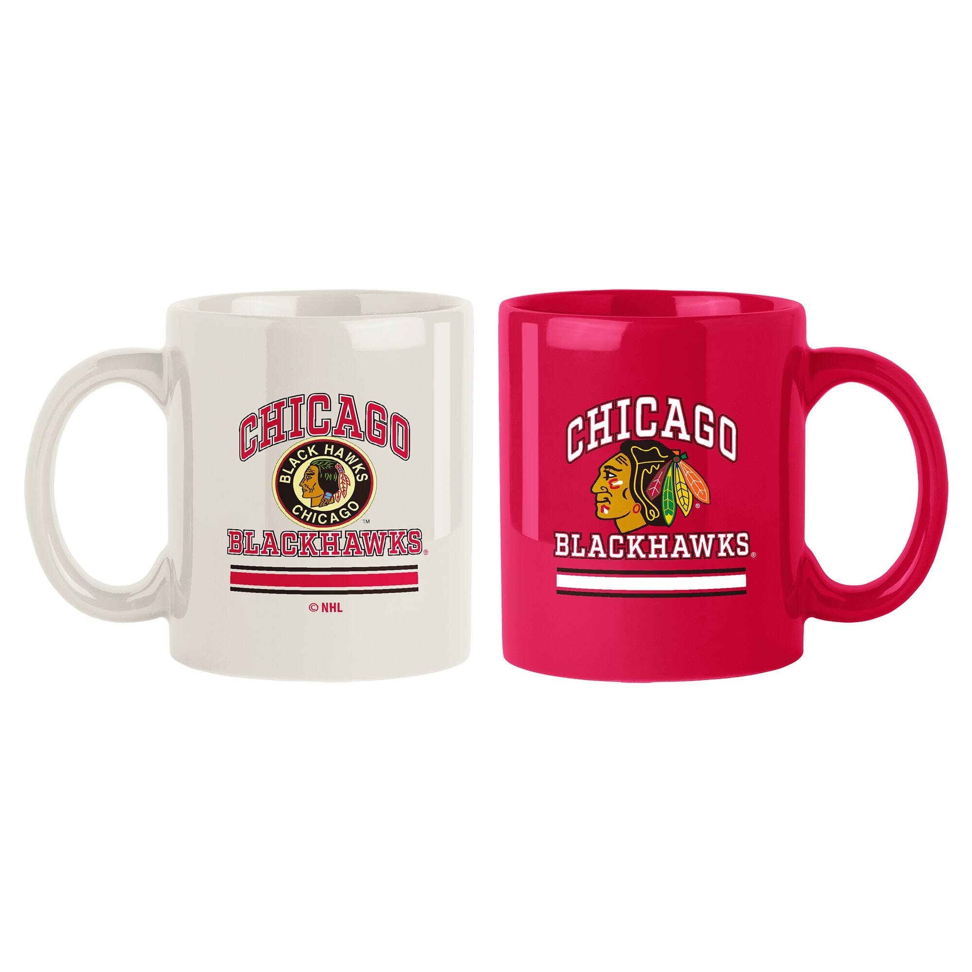 Logo Brands - Chicago Blackhawks 15oz. Current & Throwback Mug Set - Multicolor price history on PriceWatchPro