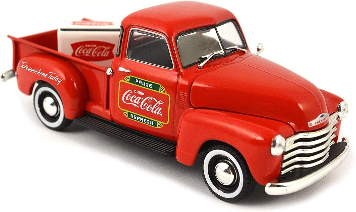 PopMarket - Coca-Cola Motor City Classics: 1953 Chevy Pickup with metal cooler 1:43 Scale Diecast - COLLECTIBLES - Multicolor