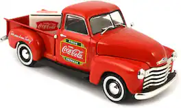 PopMarket - Coca-Cola Motor City Classics: 1953 Chevy Pickup with metal cooler 1:43 Scale Diecast - COLLECTIBLES - Multicolor