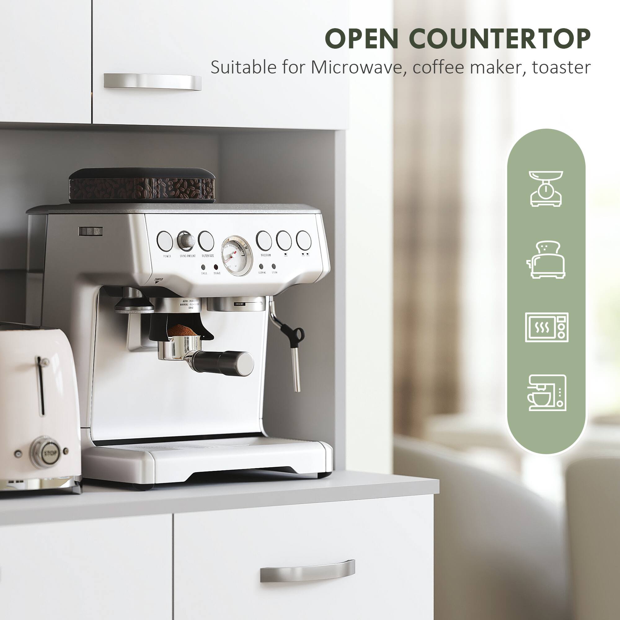 OPEN COUNTERTOP Suitable for Microwave, coffee maker, toaster - SSS F STOP